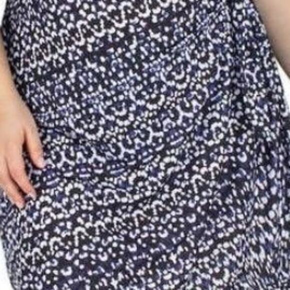 Nicole Miller Wrap Dress Size 2X Lightweight Dress in Black and Blue - Picture 3 of 8